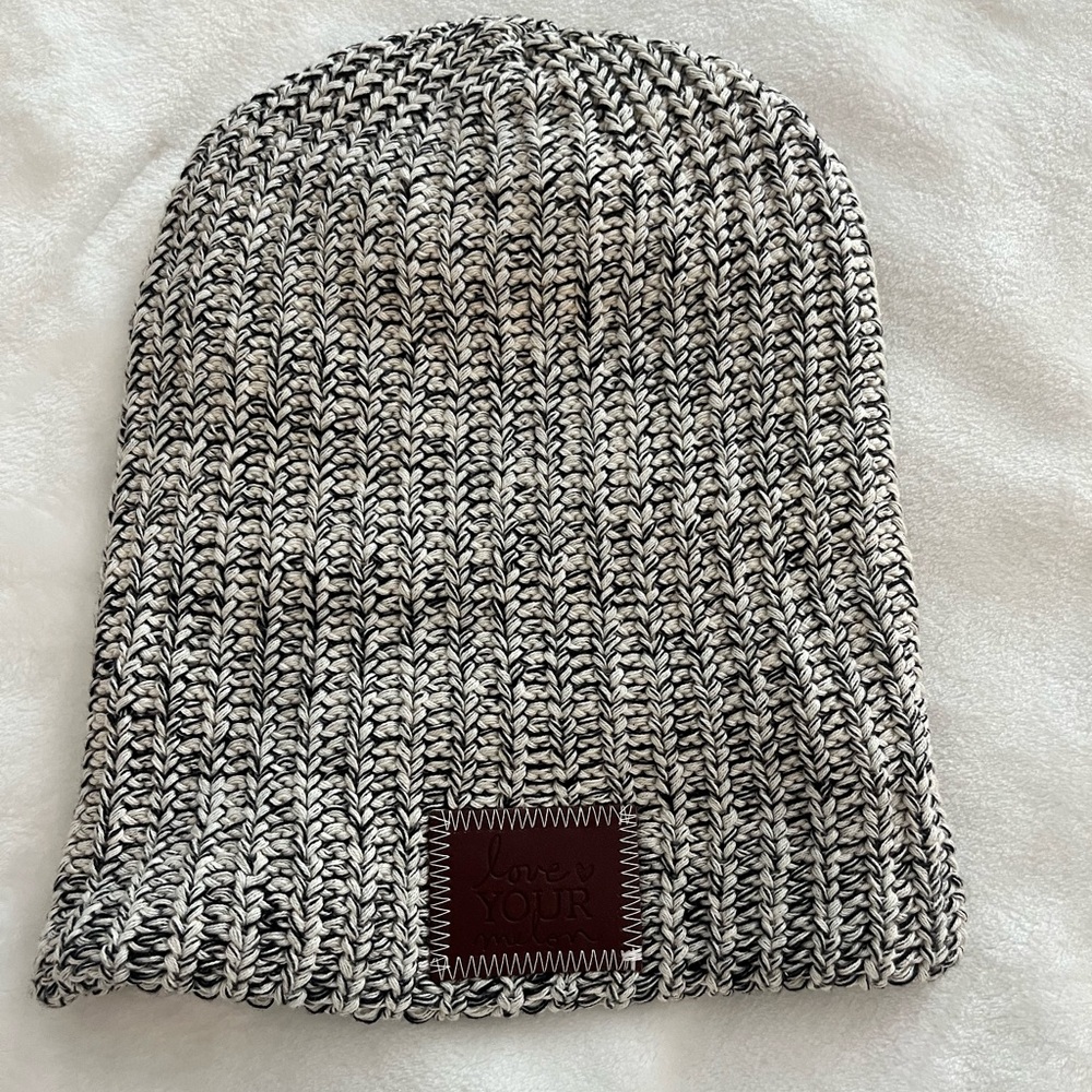 Love Your Melon Black and White Knit Hat